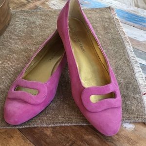 Banana Republic pink suede buckle flats